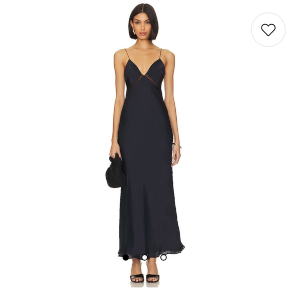 NWT Favorite Daughter Blackberry Dress in Navy Embroidered Maxi Slip Dress - Picture 4 of 16